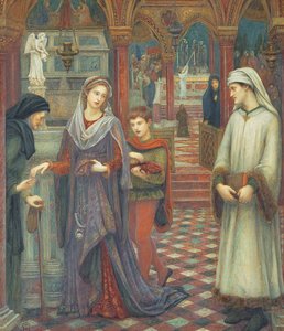 Dante og Beatrice, 1880 (wc og kroppsfarge på papir)